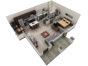 1 BR Grand Courtyard 1096 floor plan